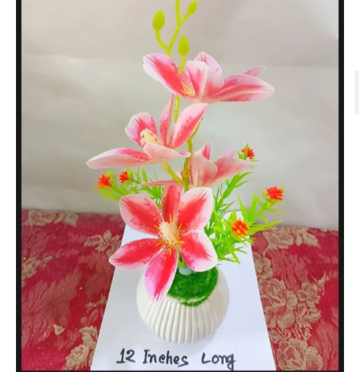 Picture of Artificial orchard Flowers with pot for Decoration Artificial Flowers for Home Decor Indoor Artificial Flower Phalaenopsis Polyurethane Artificial Flower Arrangement Artificial Flowers Plants - Multicolor