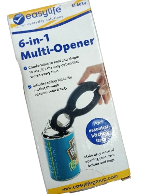 Picture of Multifunctional Opener Jar Opener Bottle Opener Can Opener Bag Safety Seal Opener Lid Twist Off Seal Gripper Opener Soda Bottle Cap Opener Multi Lid Off Helps Seniors Remove Lids Plastic - Black