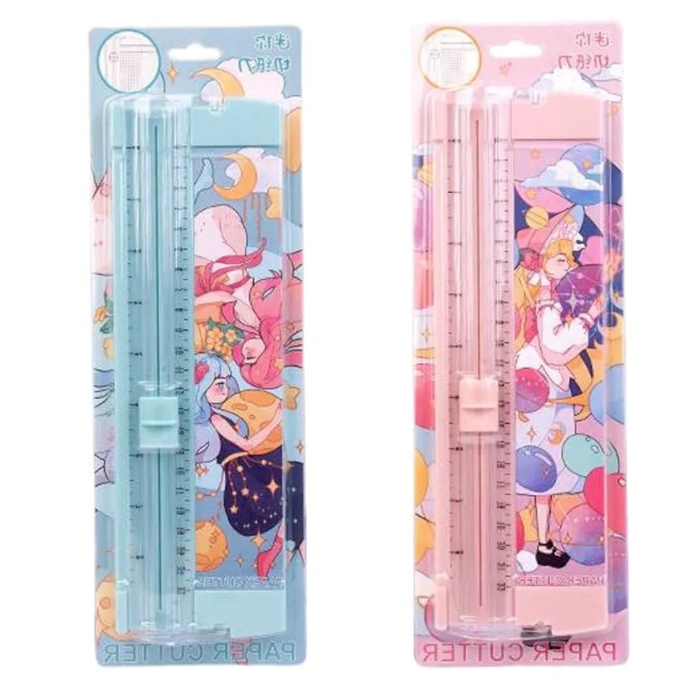 Picture of Paper Cutter, Cute, Paper Trimmer, A5, Mini, Compact, Cute, Lightweight Convenient to Carry, Anti-Slip, Paper, Photo, Coupon, Labels, Copy Paper, Cardboard, Office Supplies 1 pcs multicolor - Multicolor