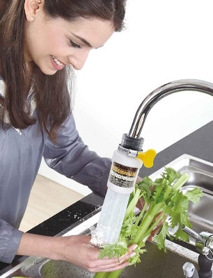 Picture of  1 Pcs Faucet Filter, Activated Carbon Clean Purifier Cartridge Water filter Purifier for Kitchen Bathroom Activated Carbon Faucet Suitable for Tap, Filter Element for Kitchen