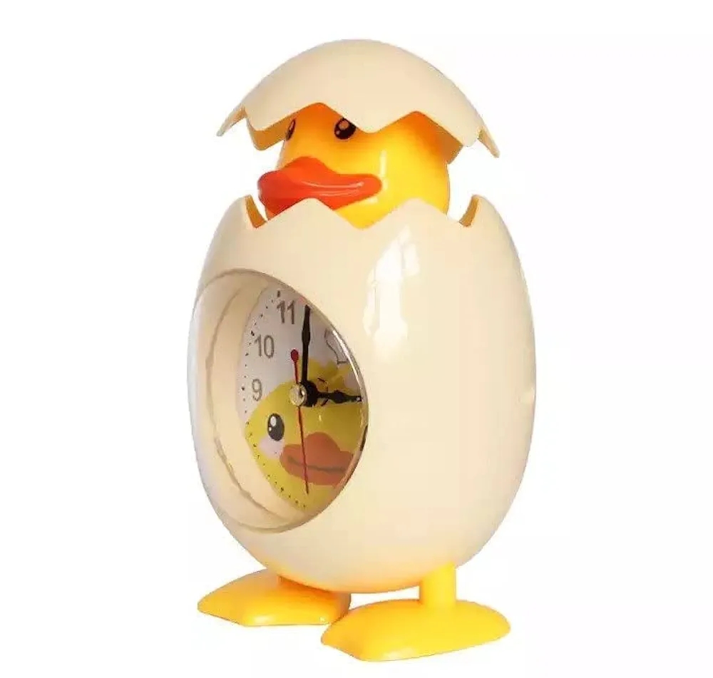 Picture of Alarm Clock Digital Duck Clock Quartz Alarm Clock Creative Chick Clock for Heavy Sleepers Kids Large Display with Snooze Time Temperature Function for Bedroom - Multicolor