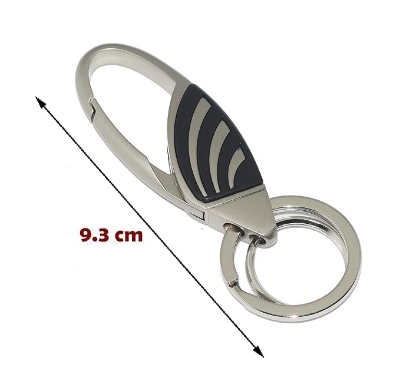 Picture of 1 pcs Silver Hook Keychain/Keyring With Double Rings Assorted Colors