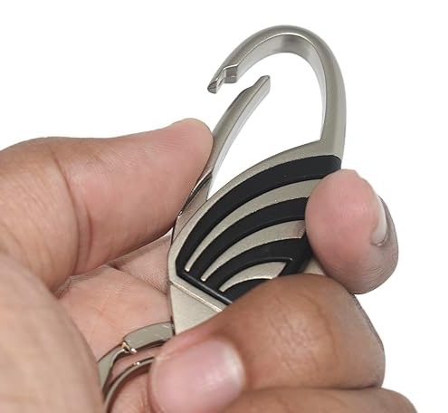 Picture of 1 pcs Silver Hook Keychain/Keyring With Double Rings Assorted Colors