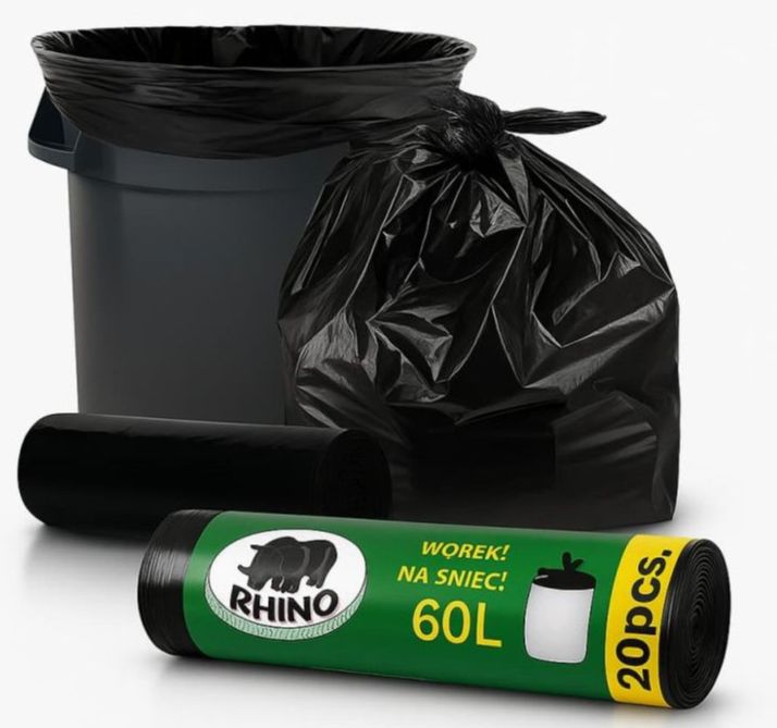 Picture of Garbage Bag Black 60 Liter Garbage bags on roll 20pcs - Black