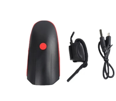Picture of Bicycle Horn Light USB Charging T6 Front With Bell Smart Outdoor Riding Equipment Mountain Bike Horn Front - Black