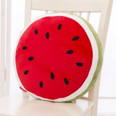 Picture of Watermelon Cushion Sofa Car Office Shop Back Pad Decoration 3D Print soft plush fruit shape Pillow 1pcs - Watermelon red