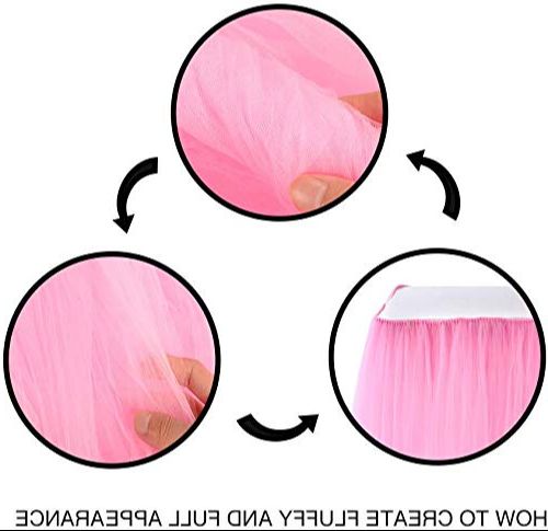 Picture of Table Skirt Party Gala For Party Wedding Birthday Party Home Decoration Table Skirting - Pink