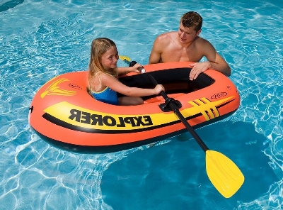 Picture of Intax 100 kids water sports inflatable boat with pumper - Orange