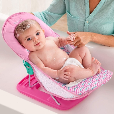 Picture of Foldable Baby Bath Bed,Shower Chair,Baby Bather Chair Baby Protective Gear Safe Multicolor