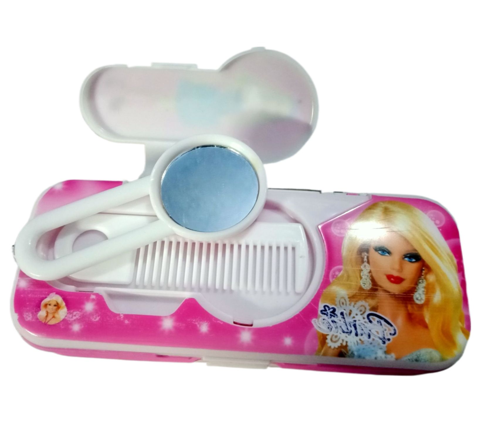 Picture of Double side Pencil Box With Mirror + Comb kids pencil cartoon plastic pencil box - Multicolor