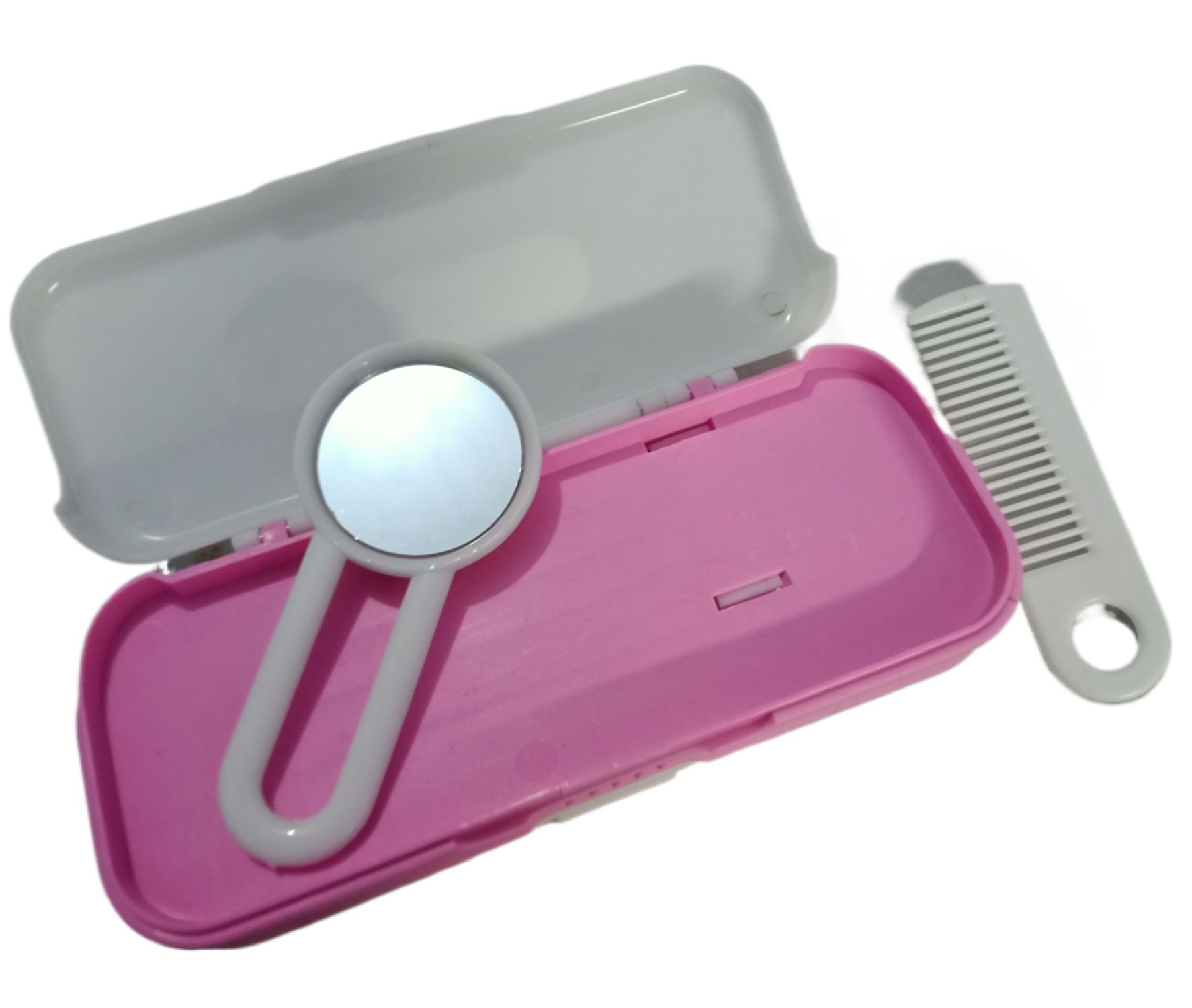 Picture of Double side Pencil Box With Mirror + Comb kids pencil cartoon plastic pencil box - Multicolor