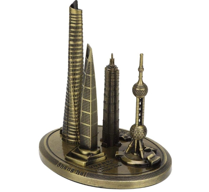 Picture of Business Oriental Pearl Tower Building Models, Home Ornaments for Office Decor(Bronze) Oriental Pearl Model - Brown