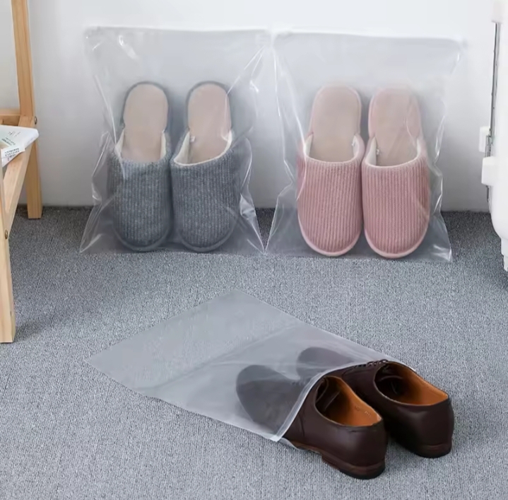 Picture of 5 Pcs Transparent Shoe Storage Bag Dust Proof Moisture-Proof Sealed Bag Travel Zipper Bag Portable Waterproof Shoe Cover Shoe Bag - Clear