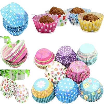Picture of 60 Pcs Paper Baking Cupcake Liners for Muffins, Cakes, Sweets Packing Multicolour - Multicolor