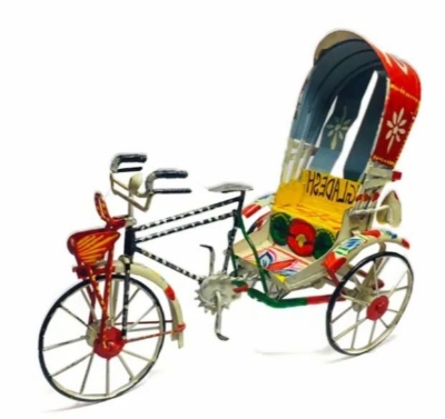 Picture of Traditional Rickshaw showpiece Metal multicolor | Rickshaw Showpiece Miniature | Gift item | Metal, Hand Painted,  - Multicolor