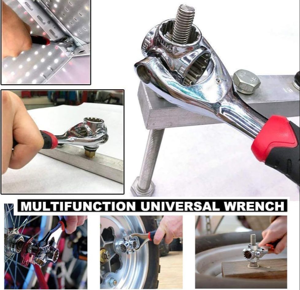 Picture of Universal Wrench 48 in 1 Socket Multifunction Tool with 360 Degree Rotating Head, Spanner for Home and Car Repair - Black