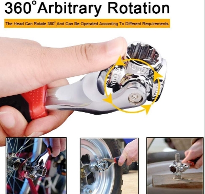 Picture of Universal Wrench 48 in 1 Socket Multifunction Tool with 360 Degree Rotating Head, Spanner for Home and Car Repair - Black