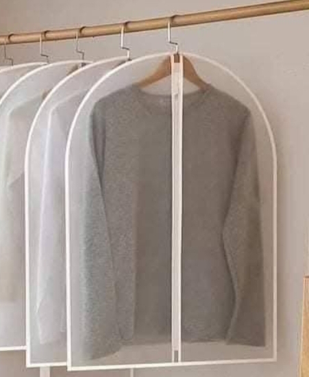 Picture of Clothes Dust Cover Jumbo Garment Organizer Rack Cover Premium Thickened Garment Hanging Storage Bag Moisture-Proof Dust-Proof Zipper For Home Trave 1 Pcs Garment Bag Closet Storage - Clear
