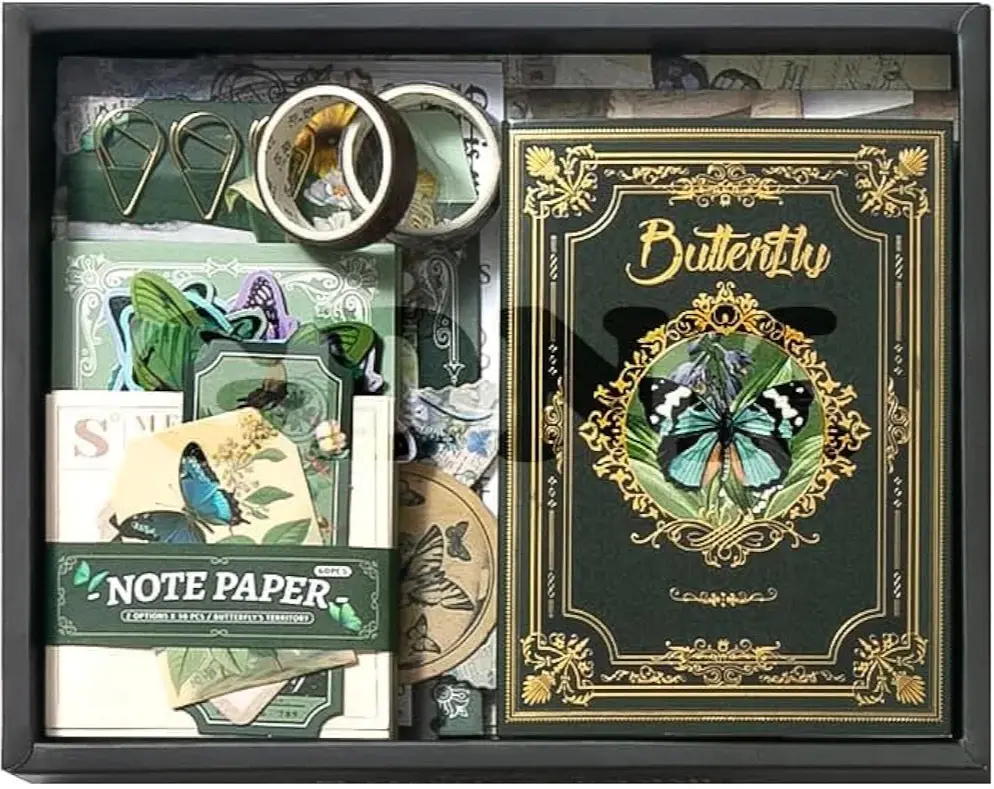 Picture of Scrapbooking Kit (140) , Vintage Collection-Whispers of The Forest, Perfect for Bullet Scrapbooking Materials, Planner DIY Arts Craft Collage - Multicolor