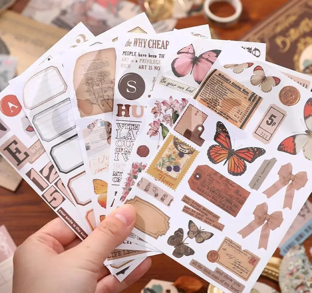Picture of Scrapbooking Kit (140) , Vintage Collection-Whispers of The Forest, Perfect for Bullet Scrapbooking Materials, Planner DIY Arts Craft Collage - Multicolor