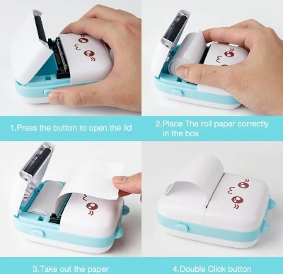 Picture of Mini Portable Pocket Thermal Printer Wireless Bluetooth Printer - Multicolor