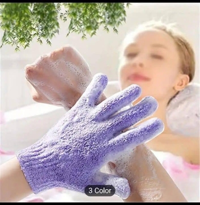 Picture of 1 Pcs Exfoliating Bath Loofah Gloves Body Scrub Wash Mitts Skin Massage Sponge Towel Deep Cleansing Dead Skin Brush Scrub Luxury Spa Heavy with Face Care Scrubber - Multicolor
