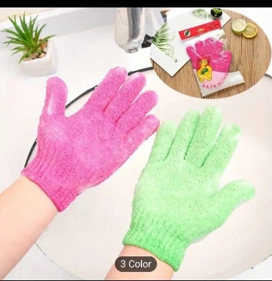 Picture of 1 Pcs Exfoliating Bath Loofah Gloves Body Scrub Wash Mitts Skin Massage Sponge Towel Deep Cleansing Dead Skin Brush Scrub Luxury Spa Heavy with Face Care Scrubber - Multicolor