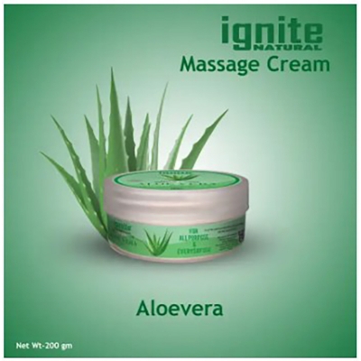 Picture of BSTI Approved Indian product Ignite massage cream Aloevera used for male/ female- 200 ml