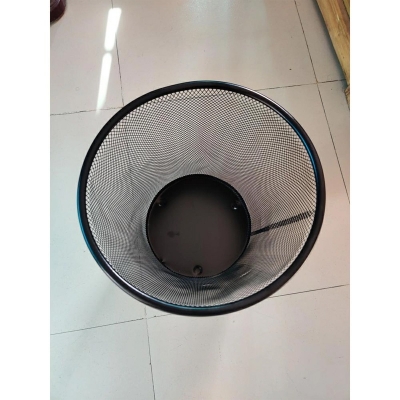 Picture of Bag | Iron Net Classical Trash Can, Simple Designed Garbage Can Ash Bin Dust Bin Trash Container for Home Office Kitchen Bathroom(Black)