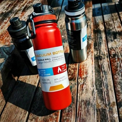 Picture of 800Ml Portable Thermos Bottle 304 Stainless Steel Water Bottle Double Wall Vacuum Flask Insulated Tumbler Travel Cup Mug(Red)