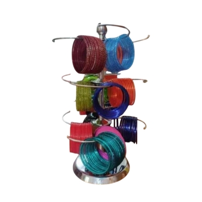 Picture of 12 Stick Churir Alna Steel Twelve Stick - Curi Rakhar Stand Theft Stand - Keep Your Churis Organized With This Steel Churir Alna Featuring Twelve Sticks(Silver)