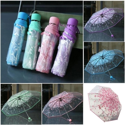 Picture of Fashionable Korean Transparent 3 Fold Imported Umbrella