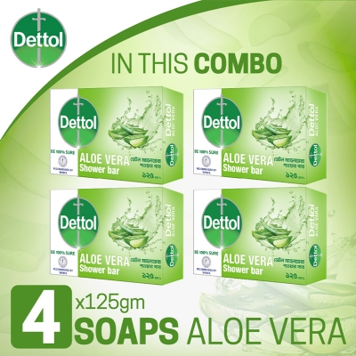 Picture of Dettol Soap 125 gm Aloe Vera Quad Pack (125 gm X 4)
