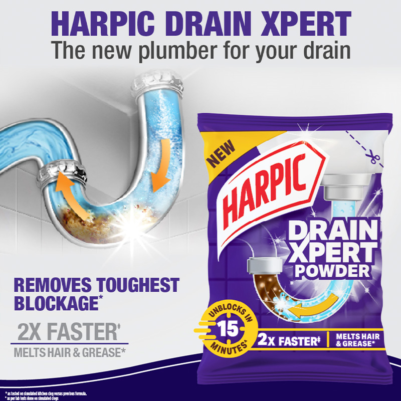 Picture of Harpic Drain Cleaning Xpert Powder 45g 2 pc