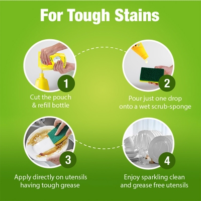 Picture of Trix Dishwashing Liquid 500ml Bottle and 250ml Refill Combo