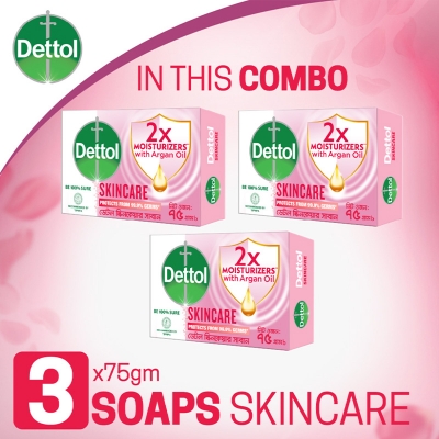 Picture of Dettol Soap Skincare Pack of 3 (75gm X 3)