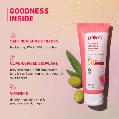 Picture of Plum Squalane & Vitamin E SPF 50 PA+++ Dewy-Bright Sunscreen