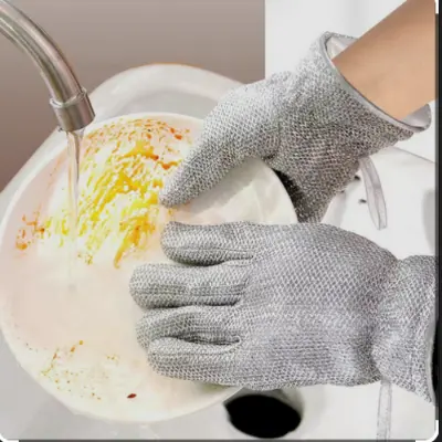 Picture of Water Proof Wire Dishwashing hand Gloves One Pair bd price