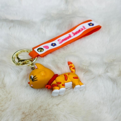 Picture of Funny Travel Game Cat key-chain Creative Kitten Pen Holder Key-ring for Women Men Office Leisure Desktop Decor Accessories Gift