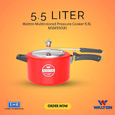 Picture of Walton Manual Straight Multicolored Pressure Cooker 5.5L WPCMSM550 (Red)