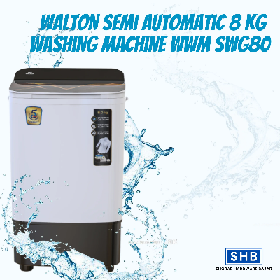 Picture of Walton Semi Automatic 8 KG Washing Machine WWM-SWG80 (White)