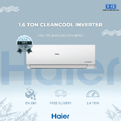 Picture of Haier Official 1.6 Ton 19000BTU CleanCool Inverter AC [HSU-19CleanCool(INV)(Pro)] (White)