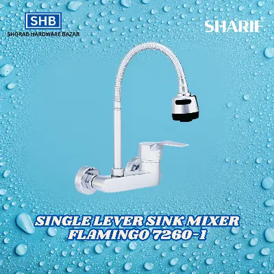 Picture of SHARIF SINGLE LEVER SINK MIXER FLAMINGO 7260-1 (Silver)