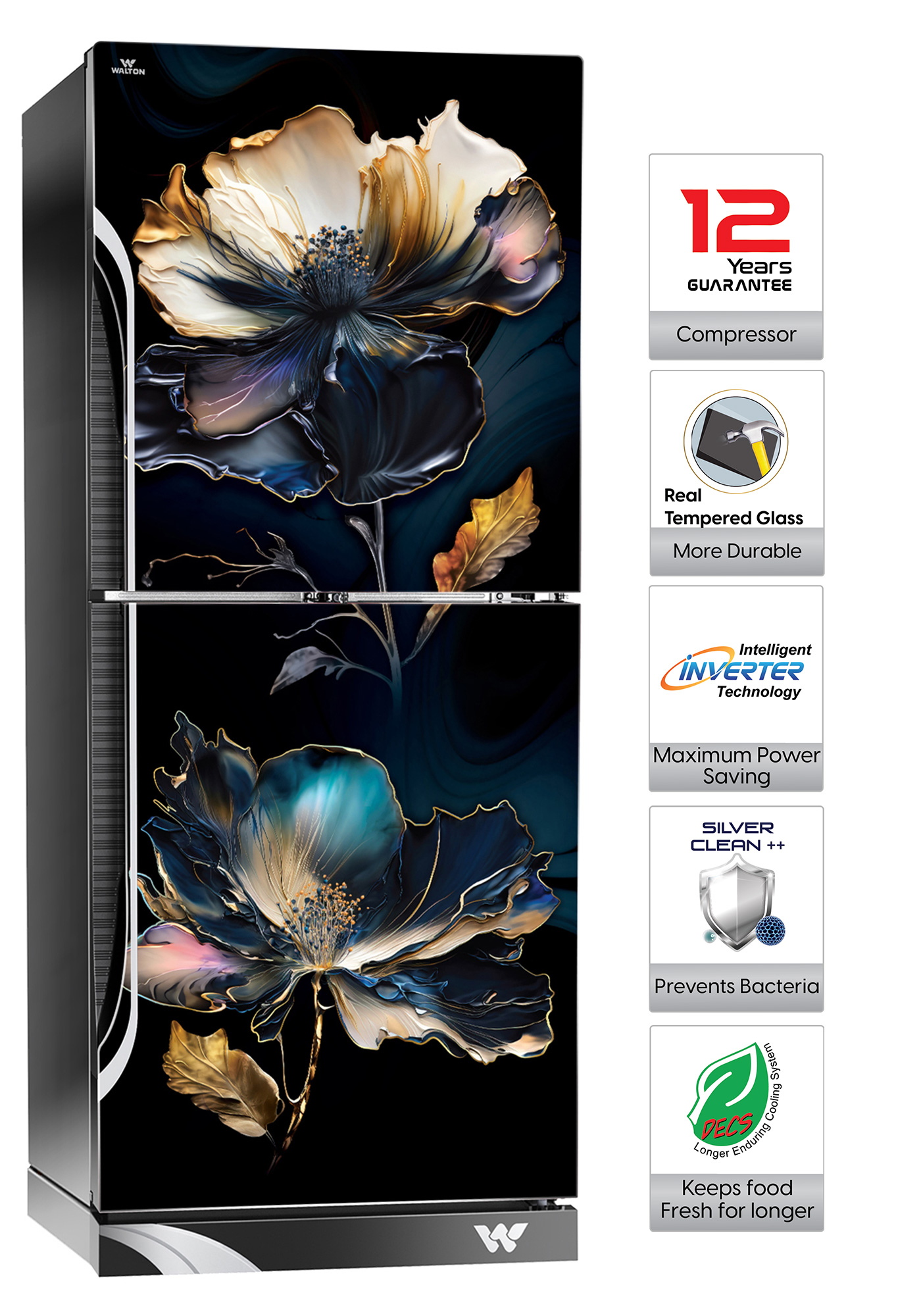 Picture of Walton DECS Refrigerator 347 L WFK-3D7-GDEL-XX (Inverter) 