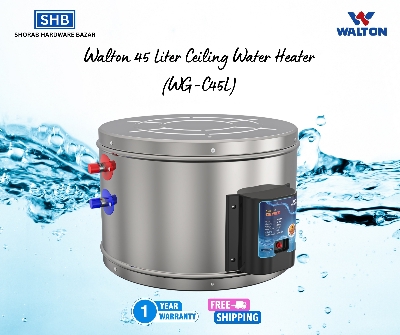 Picture of Walton 45 Liter False Ceiling Water Heater/Geyser with Official 1 Years Warranty & Free Shipping (Dark Ash)