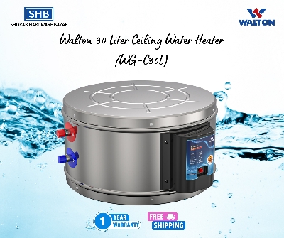 Picture of Walton 30 Liter False Ceiling Water Heater/Geyser with Official 1 Years Warranty & Free Shipping (Dark Ash)