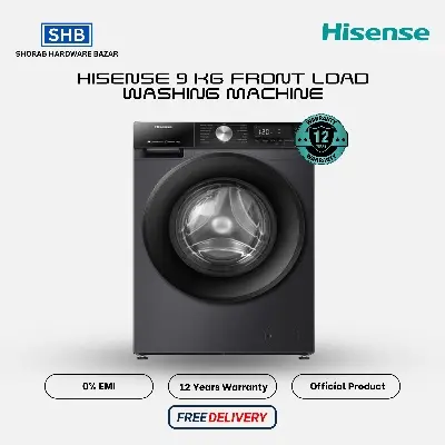 Picture of Hisense Official 9 kg Front Load Washing Machine with Free Delivery (Black)