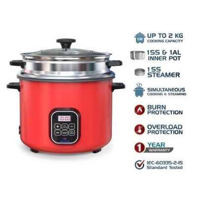 Picture of Walton Multi Cooker WDC-ALL ROUNDER 3.0L with Official Warranty (Red)