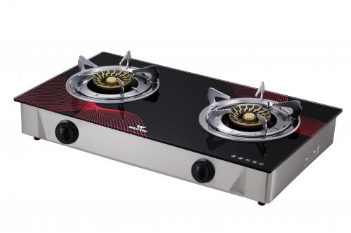 Picture of Walton Glass Top Double Burner WGS-Camellia Double (LPG/NG) with Free Delivery (LPG)