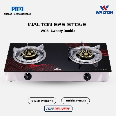 Picture of Walton Glass Top Double Burner WGS-Camellia Double (LPG/NG) with Free Delivery (NG)